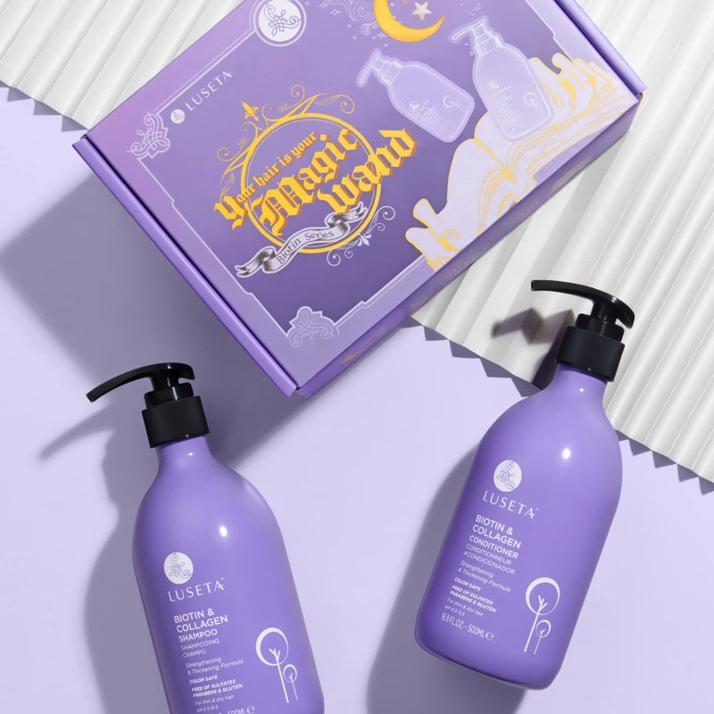 L LUSETA Biotin & Collagen Shampoo Conditioner Set,Thicking Shampoo for Hair Loss & Fast Hair Growth, Sulfate & Paraben Free, Keratin & Color Safe, 2Ã—16.9oz - Image 2